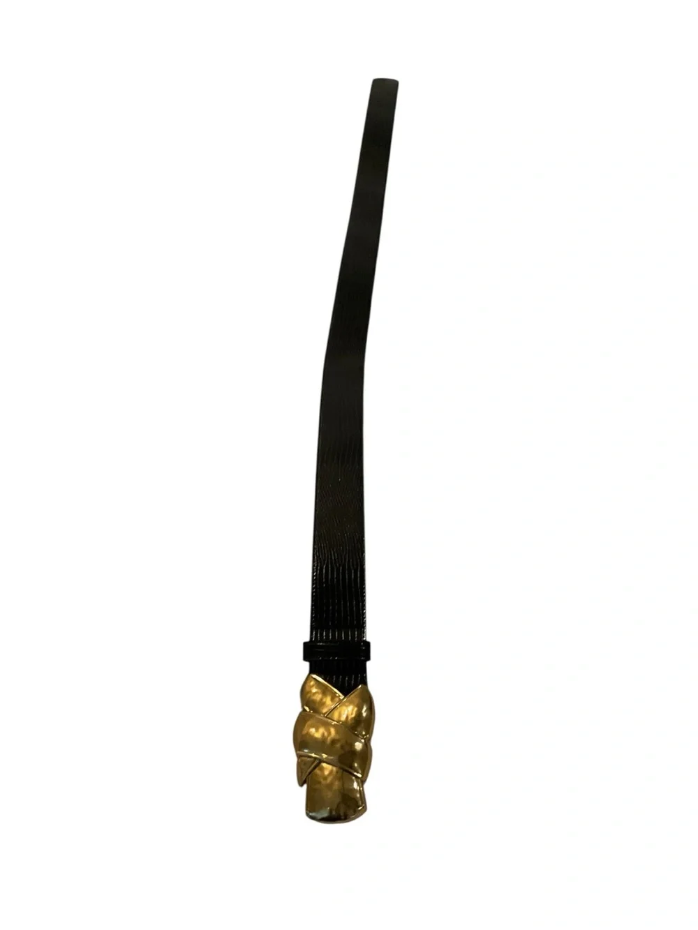 Source Unknown Black Belt with Gold Twisted Buckle